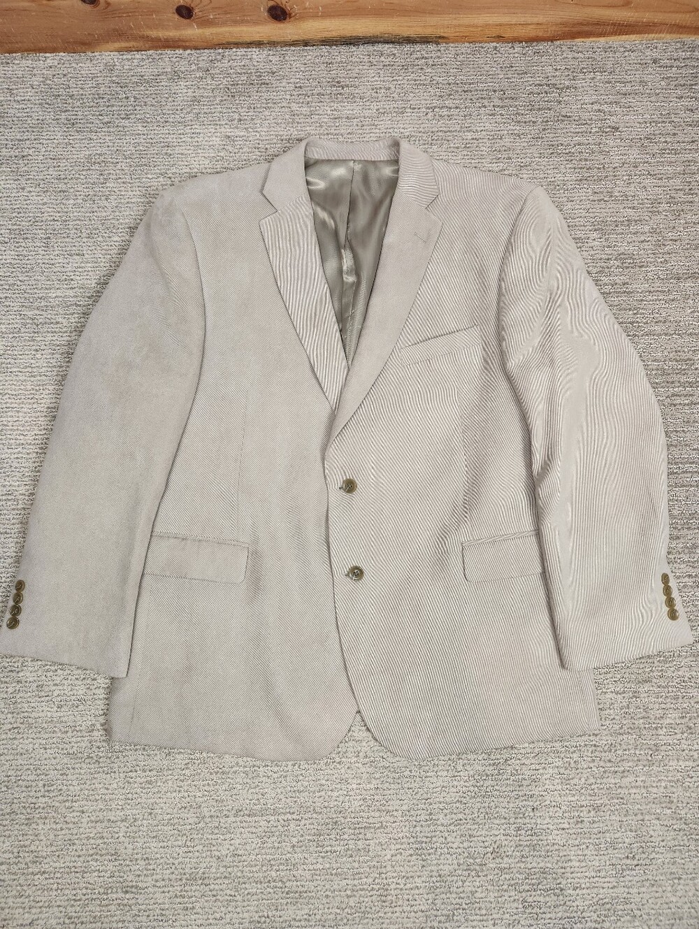 Jean Paul Germain Microfiber Suede-Touch Blazer 50R Beige 2-Button Sport Coat